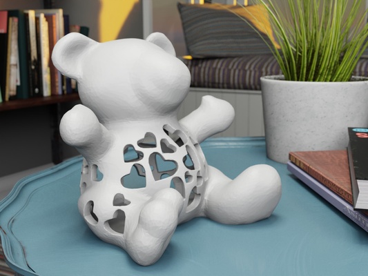 bear of love remixed by t stk household decor statue animal design deco cute figure gift easytoprint printing heart 3dprinter creative valentine piece couple decorative valentines amtaeur voronielike 3d print model - Mito3D