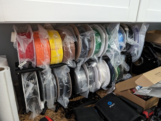 filament spool rack remixed by shenaniganz 3d printer accessories modular spoolholder filamentspoolholder storage filamentholder spoolstand filamentrack spoolstorage 3d print model - Mito3D