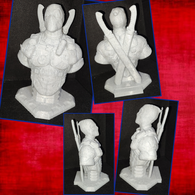 bust deadpool 19cm remixed by nerdcz miniatures people marvel art avengers 3d print model - Mito3D