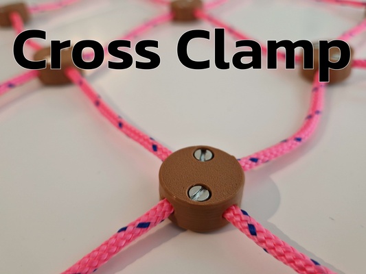 cross clamp - create a rope structure by tridense household garden clamps paracord 3d print model - Mito3D