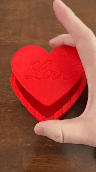 slide lock heart box by afk nx tools organizers valentine storage 3d print model - Mito3D