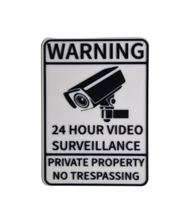 video surveillance sign 2 color no ams by julesprint3d art signs & logos camera recording record home warning protection safety outdoor cam cctv tape security scalable live 24hours private property surveillancecamera 3d print model - Mito3D