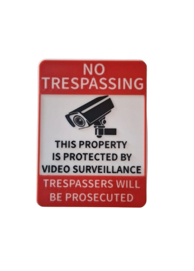 video surveillance sign by julesprint3d art signs & logos camera recording record home warning protection safety outdoor cam cctv tape security scalable live 24hours private property surveillancecamera 3d print model - Mito3D