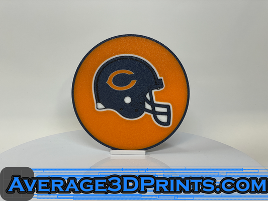 sottobicchiere chicago orsi casco by average3dprints domestico arredamento sottobicchieri a3dprints nfl calcio 3d print model - Mito3D