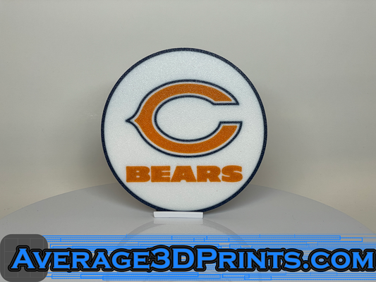 sottobicchiere chicago orsi logo by average3dprints domestico arredamento sottobicchieri a3dprints nfl calcio 3d print model - Mito3D