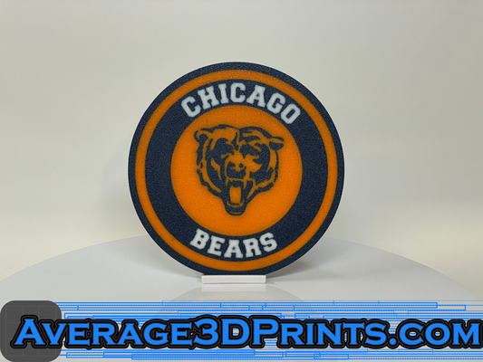 sottobicchiere chicago orsi logo by average3dprints domestico arredamento sottobicchieri a3dprints nfl calcio 3d print model - Mito3D