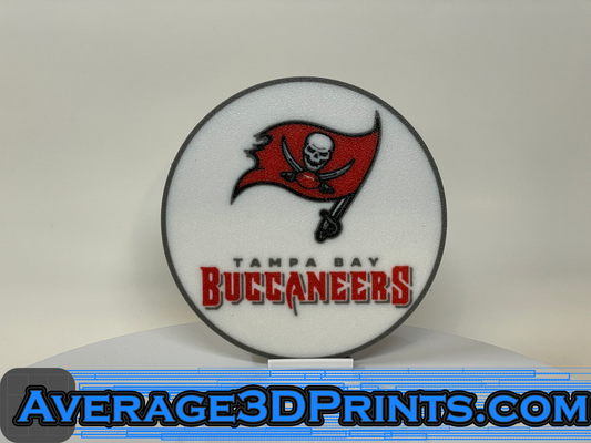 coaster tampa baie boucaniers logo by average3dprints ménage décor verre a3dprints nfl football 3d print model - Mito3D