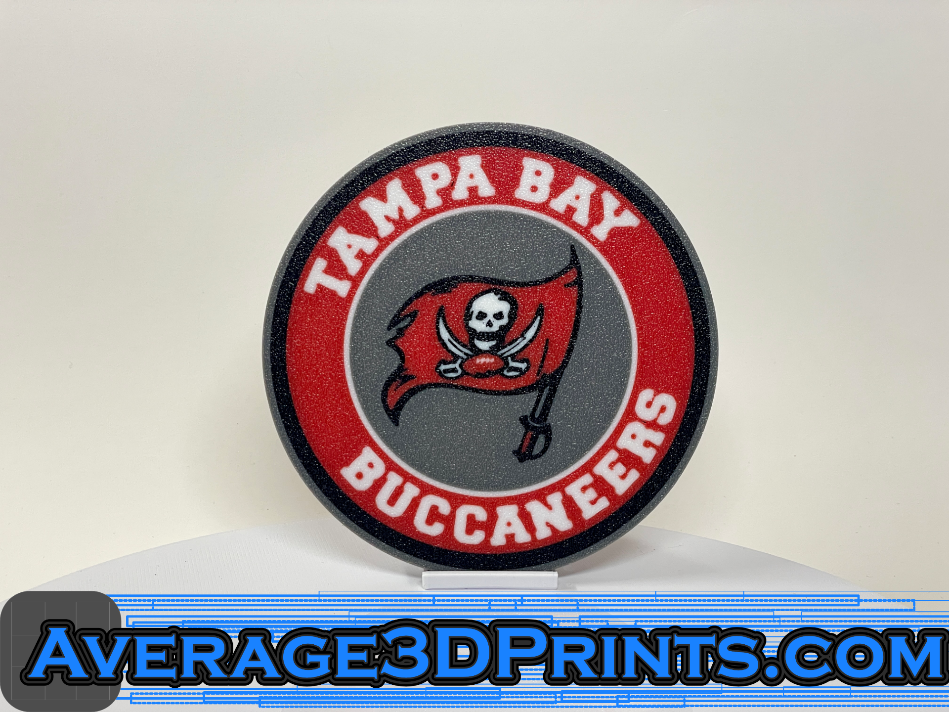 montanha russa tampa baía bucaneiros logotipo by average3dprints casa decoração porta copos a3dprints nfl futebol 3D print model - Mito3D