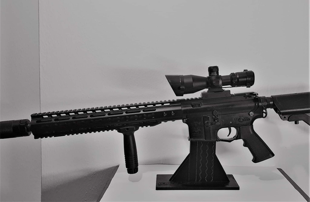 airsoft m4 by dellixel passatempo faça esporte ar livre revista acessórios ficar pé suporte arma fogo ak 47 m4a1 poupar bloco basquete gadget brinquedo brinquedos m16 15 3d print model - Mito3D