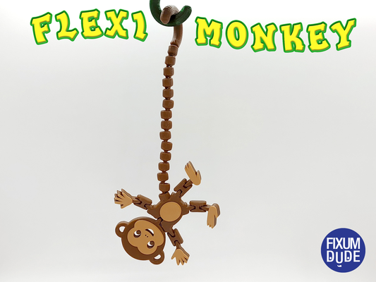 flexi articulé singe by fixumdude miniatures animaux animal mignonne jungle articulation souple 3d print model - Mito3D