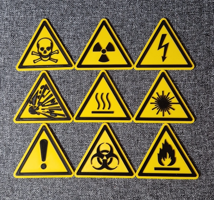 avertissement panneaux laboratoire style ams obligatoire by julesprint3d art logos danger biologique signe feu électrique chaud surface danger mise garde symbole attention avertit attention radioactif explosion sûr no nécessaire tension laser toxique schild vacarme iso 7010 asr 3d print model - Mito3D