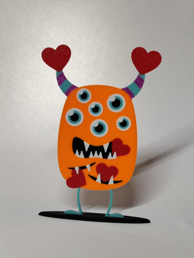 liebe monster by libis kunst 2d moster glück glücklich preisprüfung anmut valentinstag freude 3d print model - Mito3D