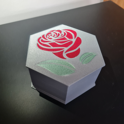 rosa regalo caja by fabricante innovaciones casa decoración tapa almacenamiento cajas san valentin sanvalentine2024 día san valentín valentinesday2024 3d print model - Mito3D