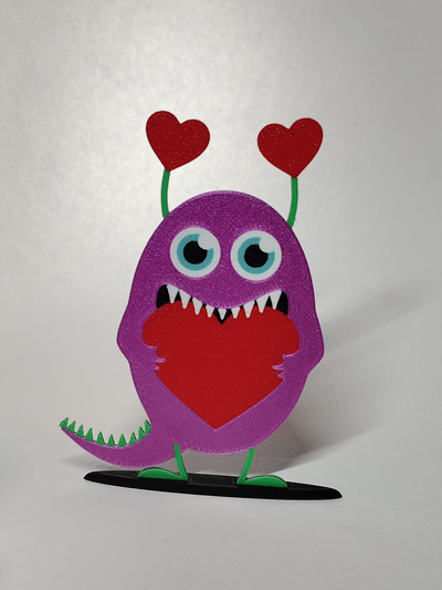 amor monstruo 2 by libi arte 2d dia san valentin felicidad contento consultar precio gracia enamorado alegría suerte 3d print model - Mito3D