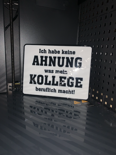 lustiges schild ich habe keine ahnung by gare-sb art signs & logos arbeit 3d print model - Mito3D