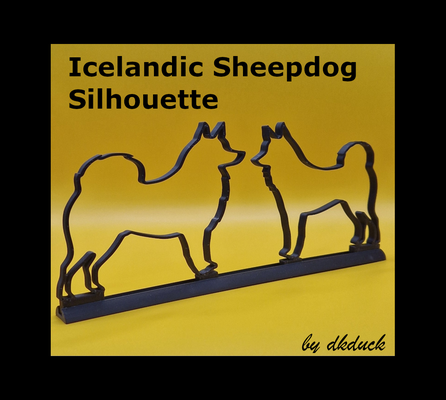 isländisch schäferhund silhouette by abonnieren kunst modelle hund schattenbild 3d print model - Mito3D