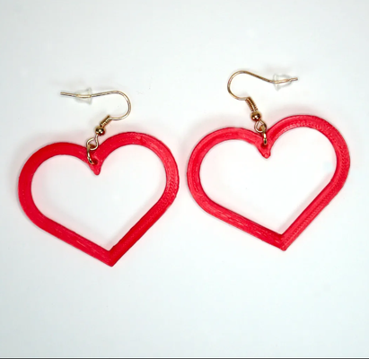 heart earring by claraslittleartworks fashion jewelry earrings love valentine valentinesday valentines herz ohrring happyvalentinesday 3d print model - Mito3D