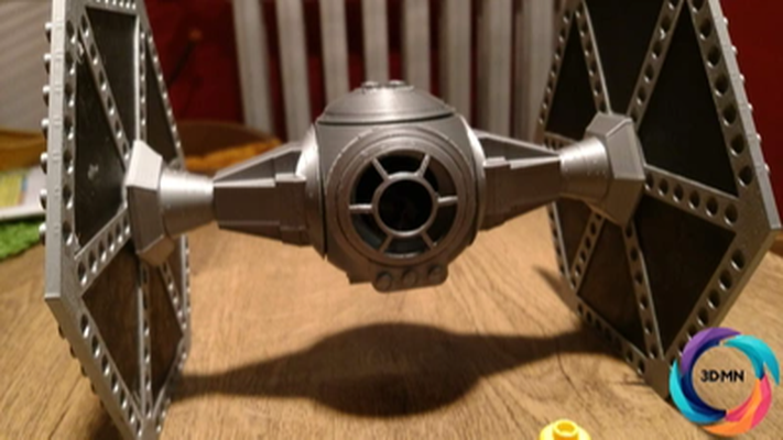 star wars tie fighter brick by 3dmn props & cosplays ams cool fun kids scifi coola ms multicolor darh vader luke skywalker empire spacecraft aircraft flyp plane build puzzle 3d print model - Mito3D