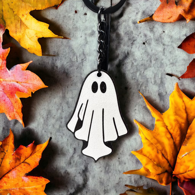 spooky ghost keychain by bearded dad designz fashion models pumpkin spice gifts halloween 3d print model - Mito3D