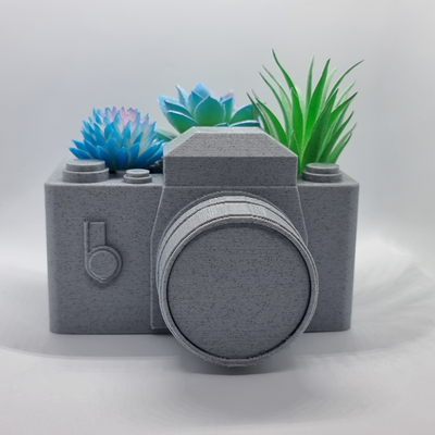camera planter by themario household decor succulent photography plant art 3d print model - Mito3D