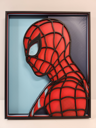 spider 4 farbe shadow box mandala by jamboodle kunst zeichen logos spidey wunder dc comics superheld chlor geschichtet mandalas vektor fan art multi 3d print model - Mito3D