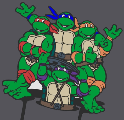 ergen mutant ninja kaplumbağalar kek topper by manuel p sanat 2d kaplumbağa dekorasyonu mutfak tezgahı üstü 3d print model - Mito3D