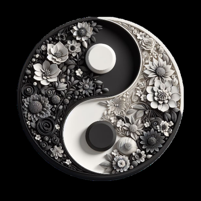 yin yang v2 huefofge by etagenbett draht generativ 3d modell hutschmiede lithophan ying 3d print model - Mito3D