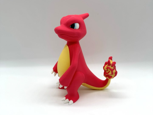 charmeleon multicolor by dimensiones entrois figurilla miniaturas criaturas pokemon bulbasaur ivysaurio venusaur charmander charizard chorro blastoise 3d print model - Mito3D