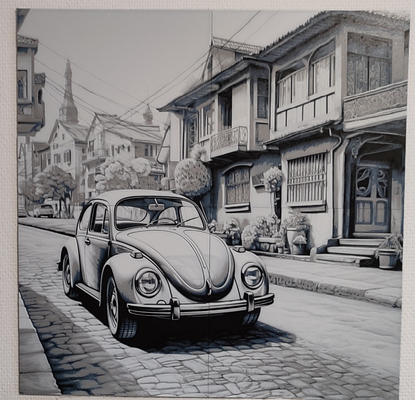 4 plate 4-color hueforge vw volkswagen beetle bug wall art by avdh 1983 2d vwbeetle vwbug 3d print model - Mito3D