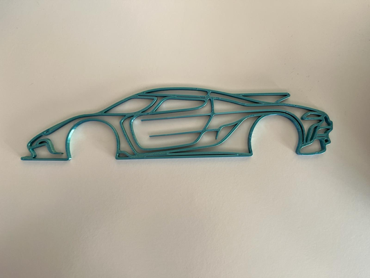 koenigsegg jesko mur art by valca3d 2d voiture profil silhouette décor sport course méga hypercar 3d print model - Mito3D