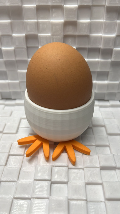 cute egg cup chicken feet eierbecher by plc one household festivities easter 3d print model - Mito3D