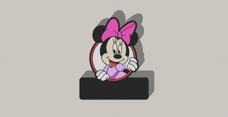 minnie maus leuchtkasten by rtrigo3d haushalt dekor disney lampe box licht led mickey rtr3d 3d print model - Mito3D