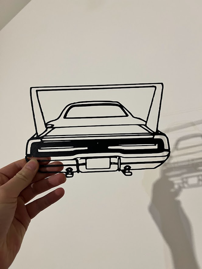 1969 schivare caricabatterie daytona posteriore silhouette by 3d negozio spazzatura passatempo fai veicoli sagoma dodgecharger internazionale speedway 2d arte bambu uniti d'america 3d print model - Mito3D