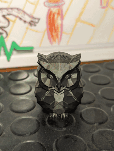 cute poly owl keychain remixed by z3dartandtech tools gadgets lowpoly keyring keycahin 3d print model - Mito3D