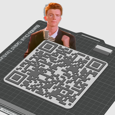 rick roll qr code - no ads autoplay multicolor ready to print by robdrivescars toys & games rickroll prank qrcode codes qrcodes ams 3d print model - Mito3D