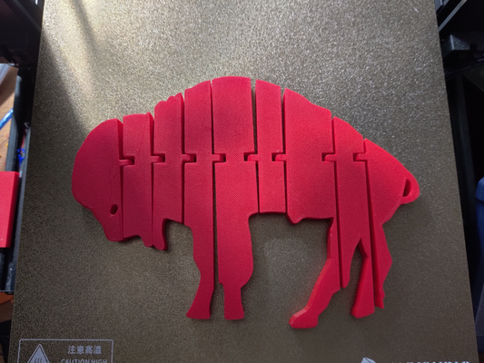 articulated buffalo by uncle joeys creations household office articulatedanimal bills print in place 3d print model - Mito3D