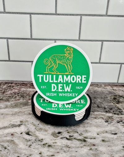 tullamore dew whiskey coaster set by chrsrbz household decor set 3d print model - Mito3D