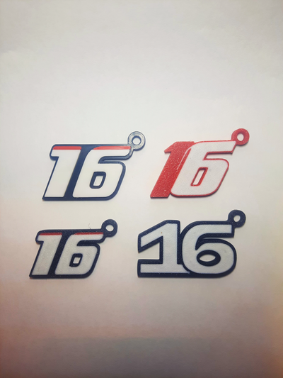 charles leclerc 16 anahtarlık formül 1 by luke leek 98 sanat işaretler logolar charlesleclerc formula1 f1 ferrari monako logo scuderia cl16 montecarlo araba kırmızı beyaz 3d print model - Mito3D
