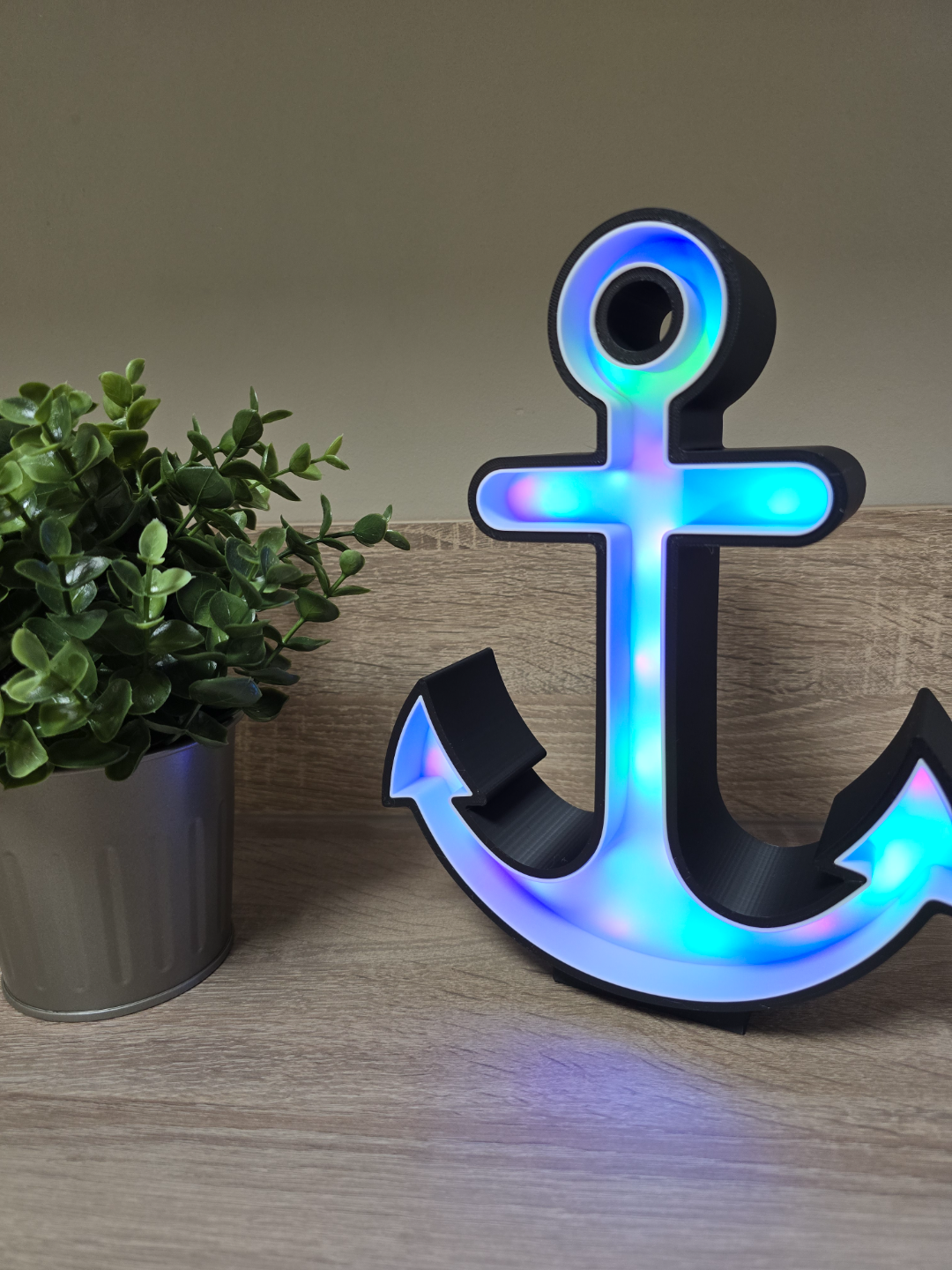 anker çapa led ışık by printfarm24 sanat işaretler logolar deko logo çizme wasser göl lamba 3D print model - Mito3D