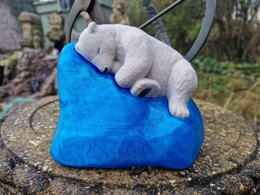 sleeping polar bear - stl by 3domsculpts art sculptures arctic ice photograph cute sad wildlife nature bed 3d print model - Mito3D