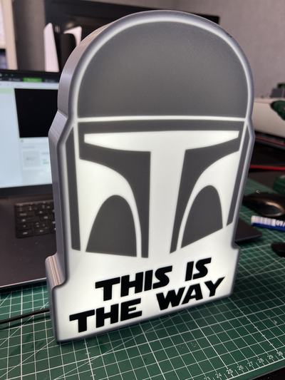 mandalorian guidato lightbox schermo by jj deluxe disegni arte segni loghi luce logo è modo 3d print model - Mito3D