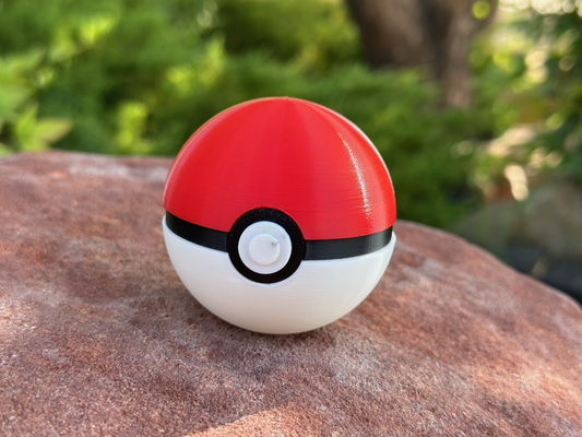 pokeball montaj by iskelet sahne cosplays dürtmek top kırmızı beyaz siyah birleştirmek pokemon 3d print model - Mito3D