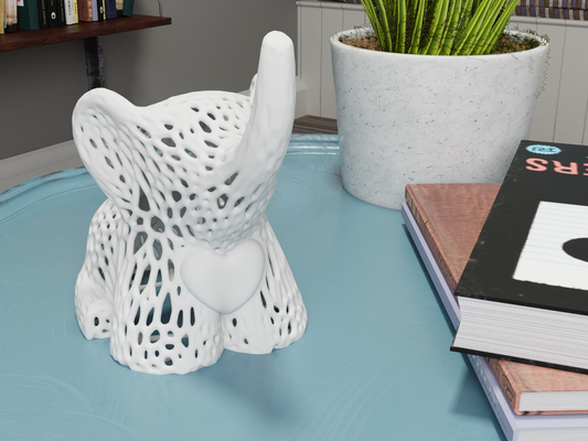 voronoi elefante of amore remixato by ds design domestico arredamento decorazione 3d deco regalo cuore 3dprint san valentino decorativo modello 3d print model - Mito3D