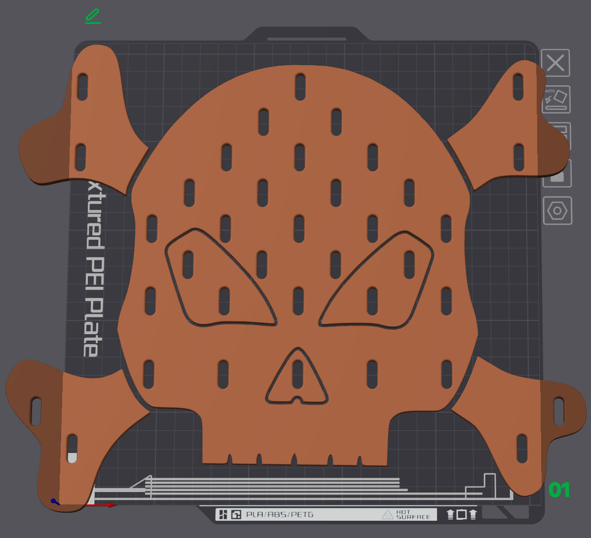 skadis cranio grande by highlatitude64 84 utensili organizzatori ossa incrociate 3D print model - Mito3D