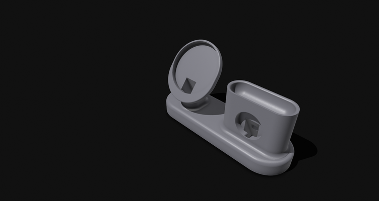 apple multi carregador iphone airpods pró by nikolas entediado casa escritório maçã cobrando base magsafe 3d print model - Mito3D