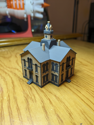 denton ilçe adliye 1877 by su bitkileri ptt minyatürler mimari yıl kent of tarih yanmış 3d print model - Mito3D