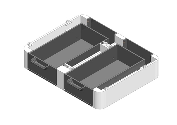 babo duo drawer module 60 by willi 3d tools organizers box organizer drawerorganizer bambu bambulabx1 bambulab bambulabx1carbon ams bambulabp1p baboorganizer 3d print model - Mito3D