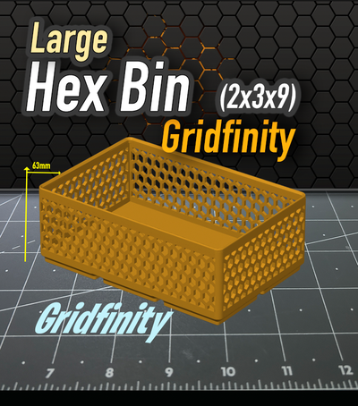 hex bin gridfinity 2x3x9 by k2 kevin tools organizers 3d print model - Mito3D
