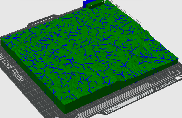 floyd virginia 3d streams neu gemischt by paläojon bildung geographie terrain modell digital elevation strom hydrologie topographie topo 3d print model - Mito3D