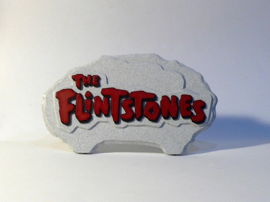 flinstones logo by reddadsteve art panneaux logos dessin animé silex 3d print model - Mito3D